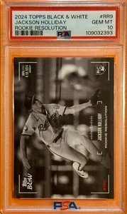 2024 Topps Black & White Rookie Resolution RR9 Jackson Holliday RC PSA 10 - Picture 1 of 2