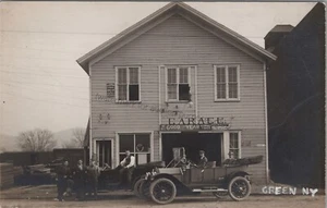 Green, NY: RPPC Garage, letrero Goodyear, postal con foto real de colección Chenango New York - Imagen 1 de 2