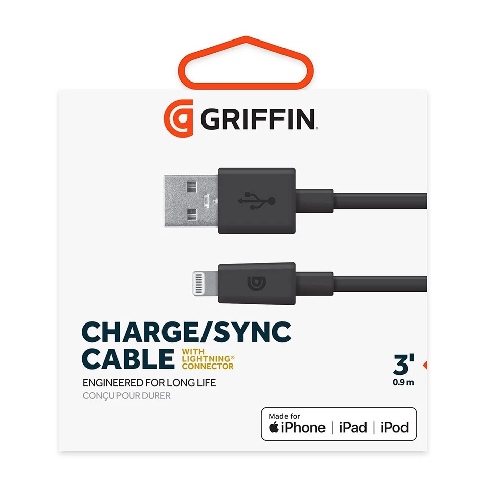 Cable Griffin USB a LGTN 3 pies - negro Foto 1 de 1