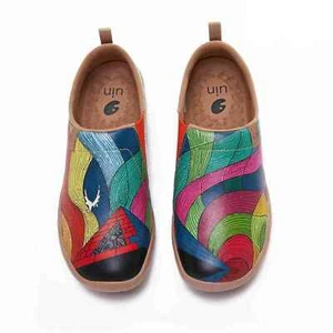 Women Size 5-10.5 UIN Slip On Shoes Canvas Comfortable Loafers "Pyramid" - Picture 1 of 17