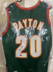 Gary Payton Signed Jersey Beckett - Picture 1 of 3