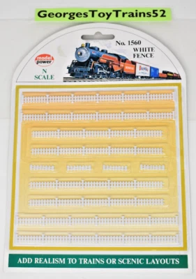 MODEL POWER N GAUGE 1:160 SC WHITE PICKET FENCE KIT 1560 MINT IN PKG MSRP $11 - Image 1 of 2