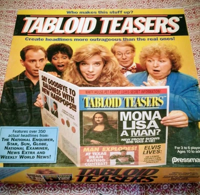 Vintage 1991 Tabloid Teasers Trivia Board Game by Pressman Complete - Image 1 of 4