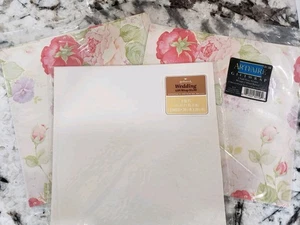 VTG HALLMARK Artfaire Wrapping Paper, Bridal Wedding White Embossed Floral Lot 3 - Picture 1 of 6