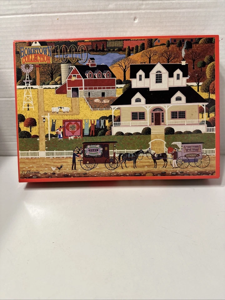RoseArt Hometown Collection "Valentine's Day" 1000 Piece Jigsaw Puzzle Missing 1 - Image 1 of 4