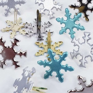 20 Brads de Copo de Nieve Perla 2 Formas 3 Clrs Invierno Tarjetas Adornos Artesanía - Imagen 1 de 5