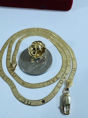 "Juego de collar acolchado de oro genuino fino 750 puro de 18 quilates 17""/17,5"" de largo 8,55 g 3,8 mm" Foto 1 de 4