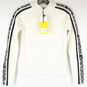 Marc Jacobs Kids Sweater With Logo Sleeves In White And Black - Girls Size 12A - Picture 1 of 9