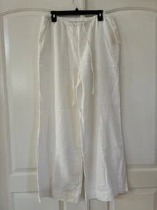 A New Day Damen Gr. L Hose weites Bein Pull On Gummibund weiß Neu mit Etikett - Bild 1 von 10