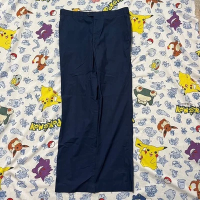 Vintage 70s Izod Lacoste Talon Zipper Blue Pants 36x34 1970s True Vintage - Image 1 of 4