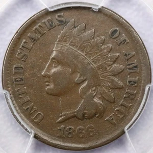1866 1c Indian Head Cent - PCGS VF 25 - Picture 1 of 4