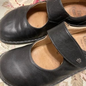 Zapatos Mary Jane Finn Comfort de cuero negro para mujer correa ajustable talla 7,5/8 38EUR - Imagen 1 de 6