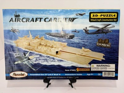 Puzzled Aircraft Carrier 2013 rompecabezas 3D madera artesanía construcción abierto nuevo #1603 Foto 1 de 3
