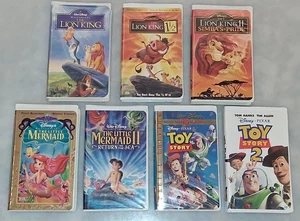The Little Mermaid, Toy Story 1 & 2 Lion King Trilogy VHS Clamshell Tested Lot - Picture 1 of 10