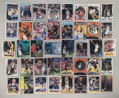 Lote de 40 tarjetas de la NBA de 1990 Jordan Shaq-sin duplicados Isiah Miller Ewing Divac QQ1238 Foto 1 de 4
