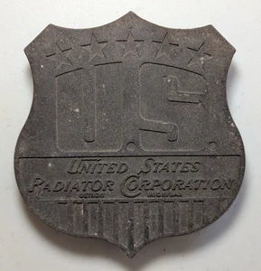 US United States Radiator Corporation Shield Radiator Badge Emblem Sign - Picture 1 of 8