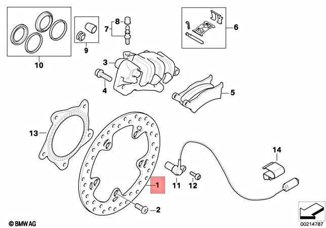 Novo Disco de Rotor de Freio Traseiro de Motocicleta Genuíno BMW R1200RT - 34217664102 - Imagem 1 de 1
