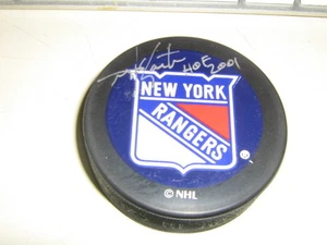 AWESOME MIKE GARTNER AUTO W/ HOF 2001 NEW YORK RANGERS PUCK - Picture 1 of 1