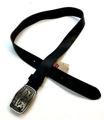 Cinturón Levi's Hecho en Italia Para Hombre Tallas W32-36 100% Cuero Marrón Oscuro Nuevo Foto 1 de 4