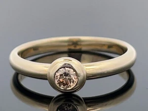SCHMUCKJAGD RING GR. 19 (CA.59) AUS 375/-GELBGOLD MIT BRILLANT SI ARGYLE MINE - Bild 1 von 5