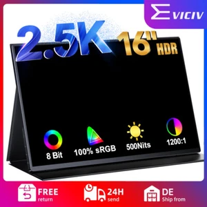 Tragbarer Monitor 16 Zoll 2K QHD USB C Display 2560*1600 Zweiter Bildschirm Used - Bild 1 von 20