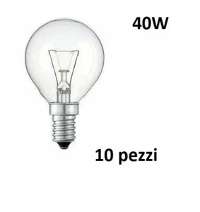Confezione 10 Lampadine A Goccia Incandescenza E14 220/240V 50/60Hz 40W - Foto 1 di 1