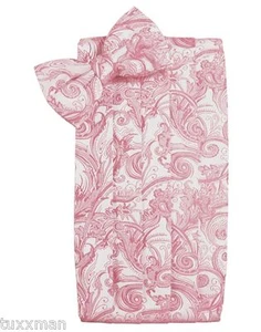 NUEVO Para Hombre Cardi Coral Cachemira Esmoquin Cummerbund Moño Hankie.TUXXMAN - Imagen 1 de 2