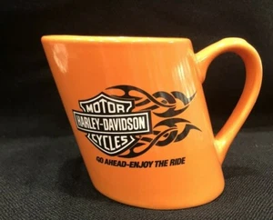 Harley Davidson Tasse 2007 Orange Slanted Go Ahead Enjoy The Ride Kaffeetasse - Bild 1 von 3