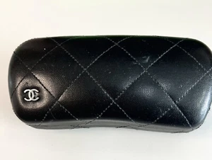 CHANEL Black Hard Eyeglasses Sunglasses Quilted Case - Picture 1 of 7