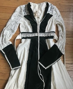 Vintage 70's Gunne Sax By Jessica Maxi Dress Renaissance Prairie Green Velvet - Picture 1 of 8