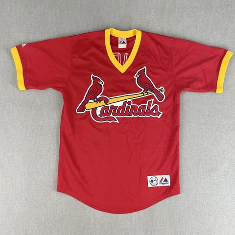 Majestic St. Louis Cardinals Mens M Pujols Sewn Patch Red Pullover V-Neck Jersey Cover
