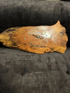 MCM HAND MADE WOOD WALL CLOCK/TREE/VINTAGE/PALM SPRINGS - Picture 1 of 10