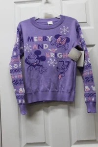 Disney 100th Mickey Mouse and Friends Long Sleeve Sweater-Purple-XL(14-16) -NWT - Picture 1 of 2