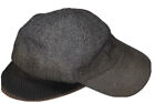 Lake Of The Isles L/Xl Wool Cap Black Herringbone Hat Ear Flaps Lined Cotton Men