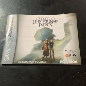 INSTRUCTION BOOKLET FOR GAME BOY ADVANCE GAME  A SERIES OF UNFORTUNATE EVENTS - Picture 1 of 1