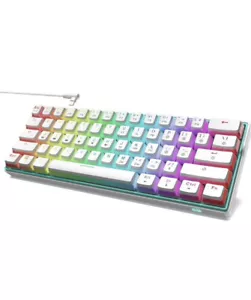 UK Layout 60% True Mechanical Gaming Keyboard Type C Wired 14 Chroma RGB Backlit - Picture 1 of 6