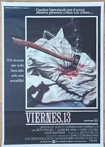 Freitag der 13. ORIGINAL spanisches 80er POSTER Sean S. Cunningham Slasher Klassiker - Bild 1 von 3