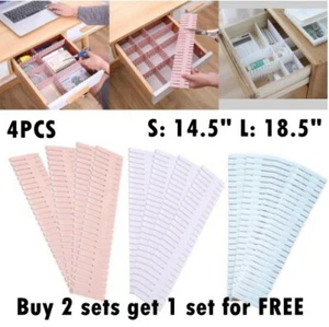 4pcs DIY Adjustable Drawer Dividers Organizer Kitchen Lipper Expandable Tool - Picture 1 of 11