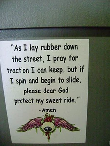Protect my ride Prayer sticker for Hot rods, Gasser, Rat Rods. - Bild 1 von 1