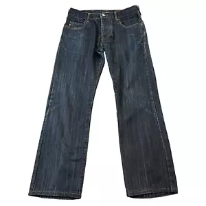 Armani Jeans Mens 30 29 * Relaxed Fit Dark Wash Blue Rinse Loose Baggy Cotton - Picture 1 of 12