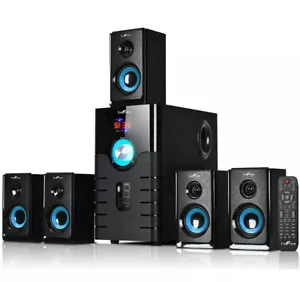 beFree 5.1 Channel Surround Sound Speaker System w Warranty Remote USB Bluetooth - Picture 1 of 8