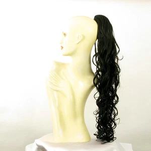 Cola de caballo postizo longo rizado 65 cm marrón oscuro castaño 10/2 - Imagen 1 de 7