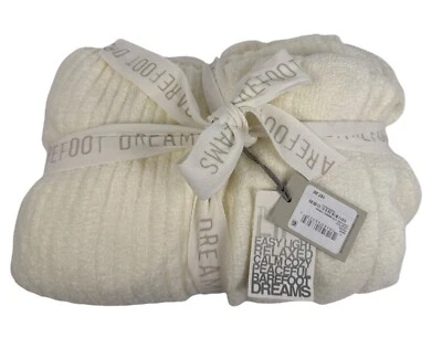 Barefoot Dreams Cozychic Lite Ribbed Throw Blankets Pearl Nylon 54" x 72" - Image 1 of 4