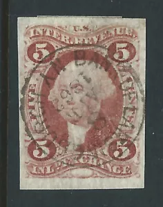 Bigjake: R27a, 5 cent Inland Exchange - Double Transfer - 1st Revenue Issue - Picture 1 of 3