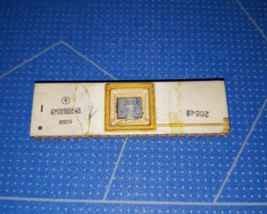 KM1816BE48 USSR IC CPU DIP40 Soviet Equivalent of Intel 8748 - Rare Gold Plated - Picture 1 of 2