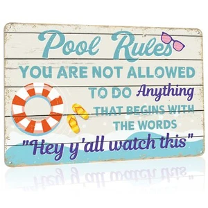 Pool Decor Sign Pool Decorations Outdoor Perfect for Beach Home Bar Pool Deck... - Picture 1 of 7