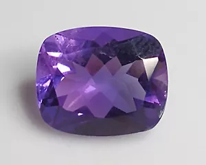 Beautiful SI1 4.81ct 12x10mm cushion cut natural rich purple amethyst Uruguay - Picture 1 of 4