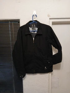 Volcom Mechanic Garage Lined Black Jacket Mens Sz L GRUNGE SKATE SURF Workwear - Picture 1 of 24