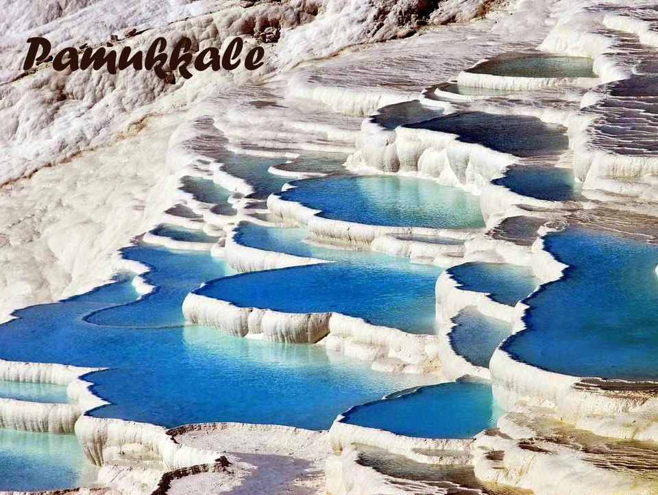 Pamukkale Turkey Magnet | HDR Postcard Motif | Souvenir Gift Idea Travel - Image 1 of 1