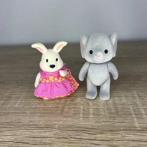Calico Critters Sylvanian Elephant & Bunny - Loose Figures - Picture 1 of 5